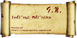 Iványi Mónika névjegykártya