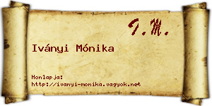 Iványi Mónika névjegykártya